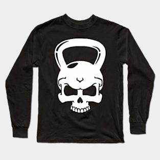 Kettlebell Skull White Long Sleeve T-Shirt